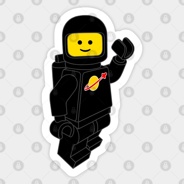 Spaceman Black Lego Sticker TeePublic